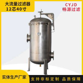 不锈钢12芯40寸大流量过滤器电厂冷凝水污水处理滤芯式保安过滤器