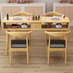 Solid Wood Internet Celebrity Manicure Table and Chair Set Japanese Manicure Table with Vacuum Cleaner Manicure Shop Table Small Manicure Table