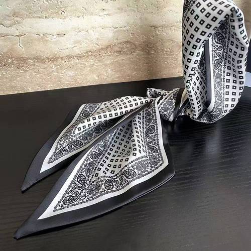 Retro Double-Sided Long Striped Silk Scarf Korean New Style, Matches Shirts, Decorative Necktie, Multi-functional Waist Scarf, Hair Tying, Flowing Ribbon