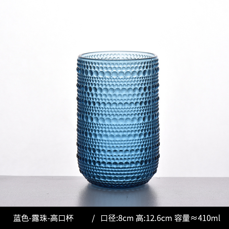 Copa de rayas verticales de vidrio retro europeo, copa de vino tinto, copa de postre alto de helado, copa de vino de frutas de uva de champán casero