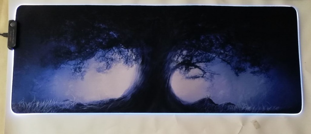 Mengtian gran LED luminoso teclado pad RGB ratón negro borde bloqueo juego espesado colorido Luz