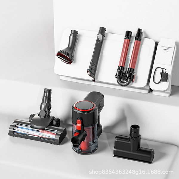 P8 black and red folding model comes standard with a mite removal brush (without water tank)