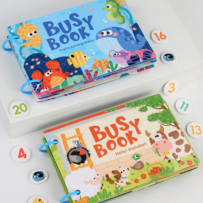 Educación temprana para niños transfronterizos, libros de pasta silenciosa, iluminación de dibujos animados, libros de pegatinas repetidos, libros ocupados, juguetes educativos