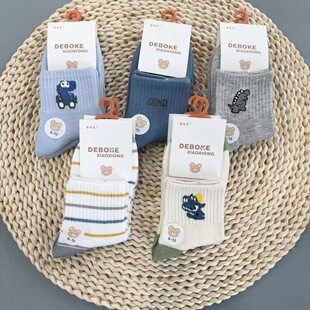 Factory Direct Sales of New Autumn and Winter Children's Mid-Waist Mesh Cotton Socks, Anime Cartoon Sports Socks, Street Stall Bulk Items