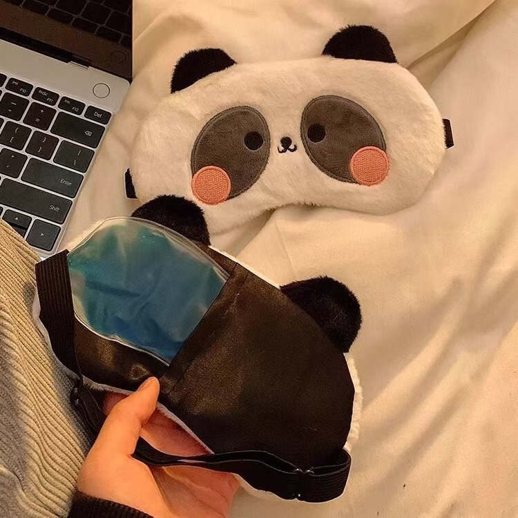 パンダアイマスク睡眠遮光睡眠温敷氷敷快適で通気性を調節して目の疲れを和らげる|undefined