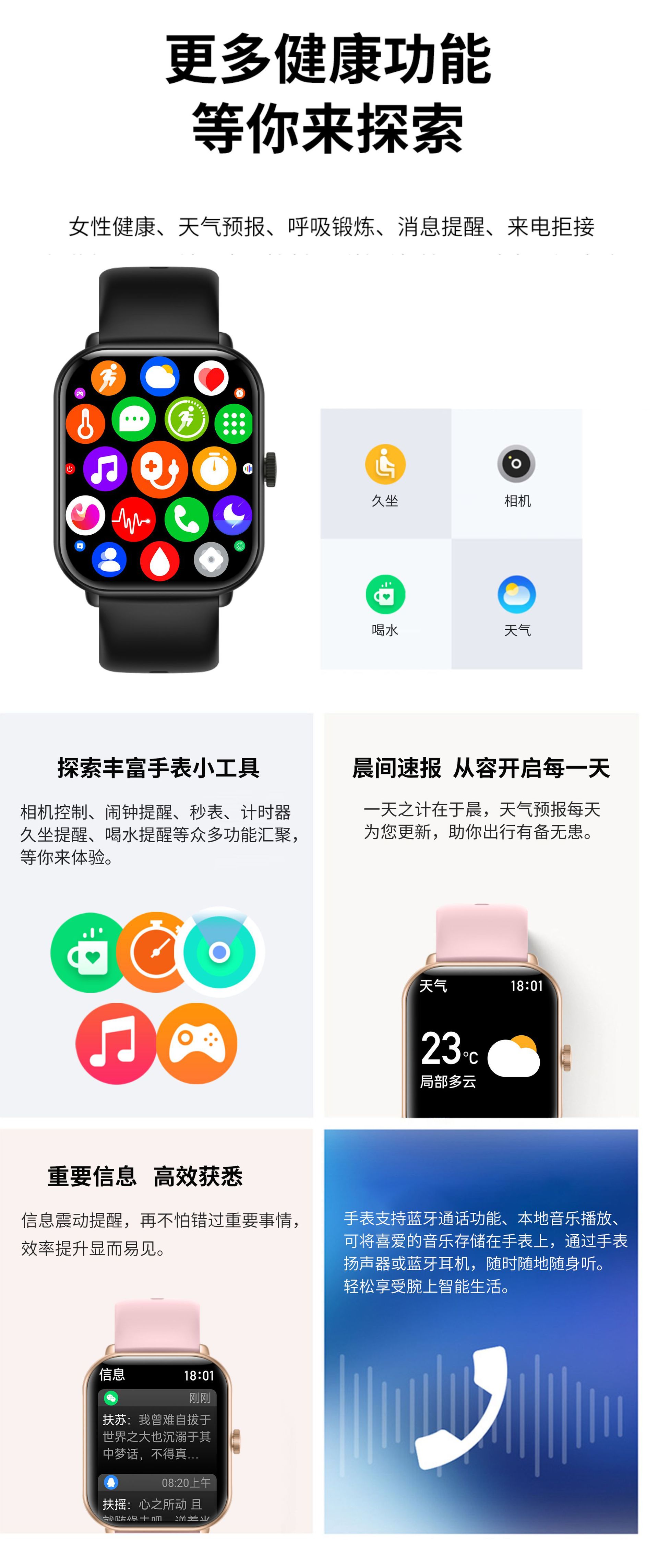 Free fully automatic non-invasive blood glucose watch for measuring blood pressure, blood oxygen and heart rate, smart bracelet, needle-free blood glucose meter undefined