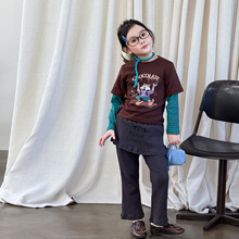 维木童装女童秋装2025新款儿童衣服假两件小女孩洋气穿搭早秋套装