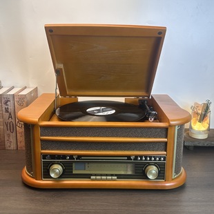 Bayin Box Multifunctional Retro Vinyl Record Player Retro Phonograph Living Room Decoration Ornaments Bluetooth Speaker Gift