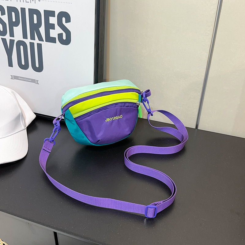 2025 ファッションドーパミンコントラストカラー男性と女性のアウトドアスポーツ登山ポータブル防水ナイロンクロスボディチェストバッグ|undefined