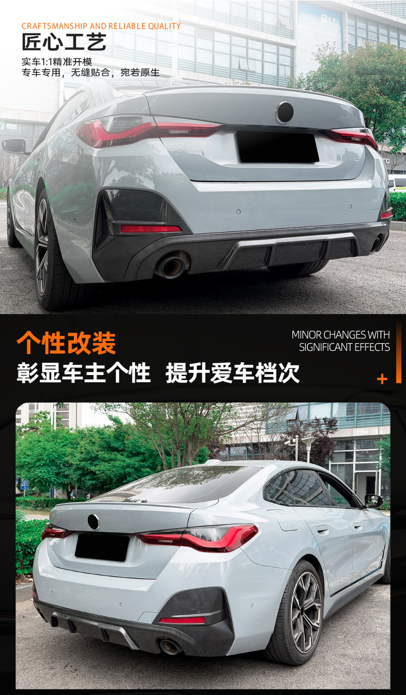 Suitable for Bmw 4 Series G26 m Sport 2020+ Mp Rear Lip Spoiler Small Body Kit Cross-Border Modification