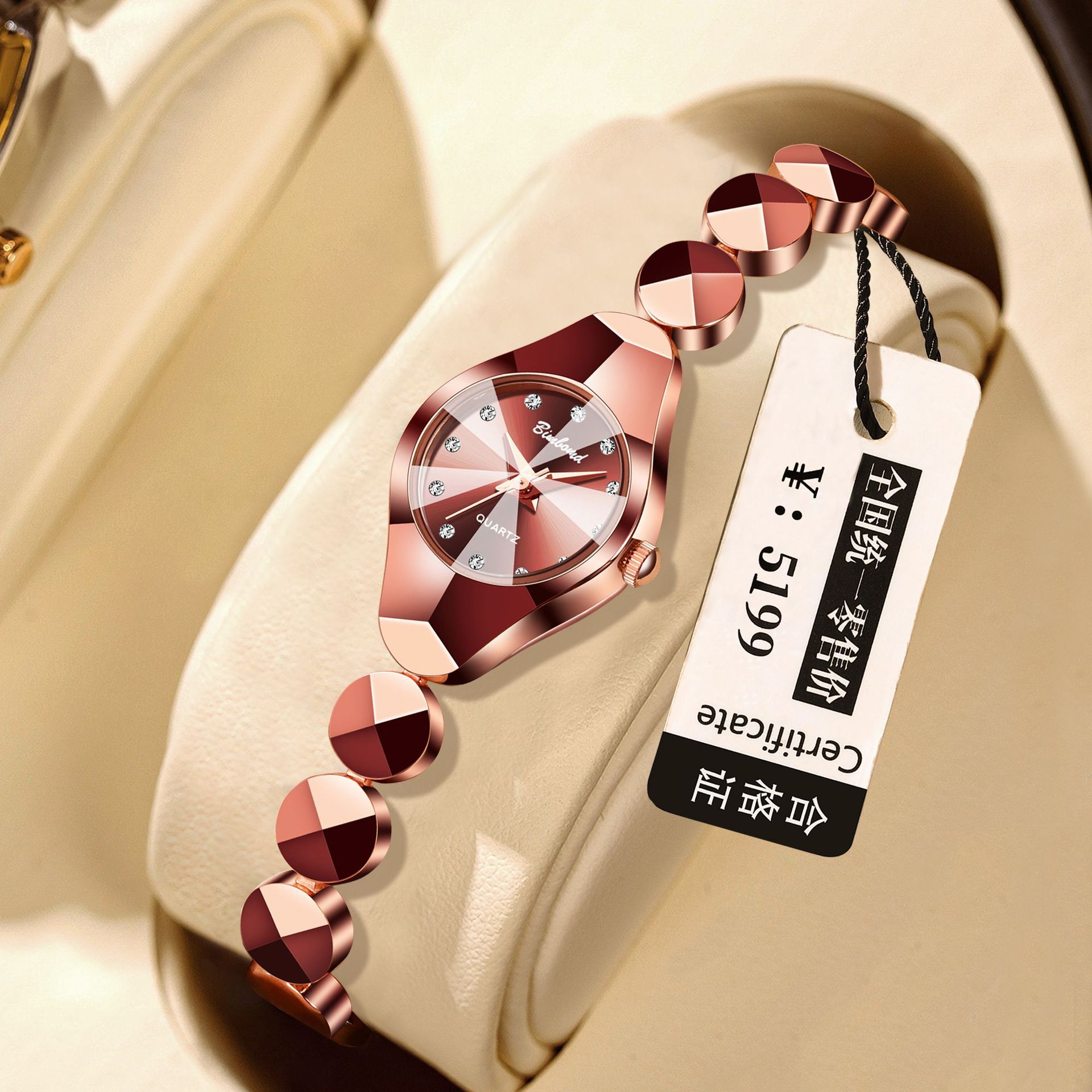 Binbang Women's Quartz Watch Waterproof All-match Niche High-end Exquisite Bracelet Fashion Ins Style Light Luxury Cross-border