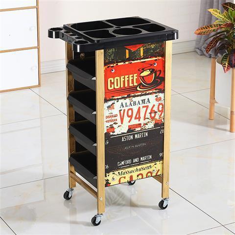 Barbería retro carro de barras carro de belleza al por mayor carro de barbería herramientas de teñido carro