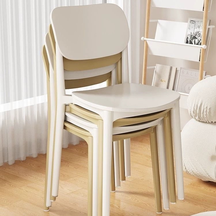 Thickened Plastic Backrest Chair for Home and Commercial Use for Adults Modern Simple Nordic Stackable Dormitory Bedroom Dining Chair