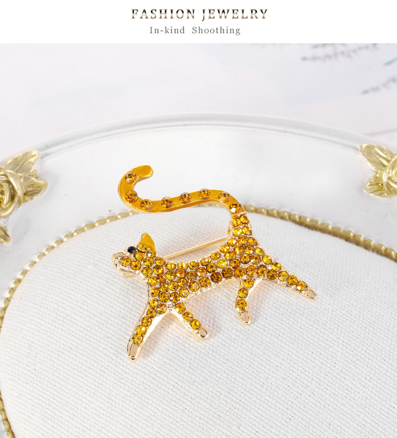 New Retro Animal Brooch Cat Full Diamond Brooch Wholesale display picture 6