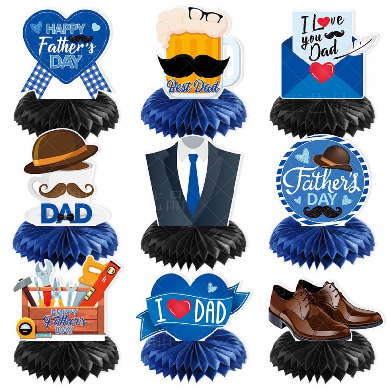 Mesa de decoración de escritorio de día de padre feliz decoración de panal decoración de fiesta de día de padre transfronterizo