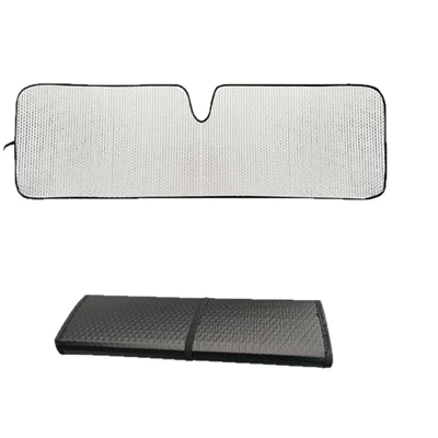Cross-Border High-Quality Windshield Summer Sun Protection Snap-In Insulated Sunshade Wrangler Car Sunshade Front Shield ​ (Sun shade) - silver-black-2019-wrangler-jk-13040cm