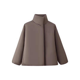 欧美风立领纽扣棉服外套2025冬季新品法式防风加厚保暖百搭面包服