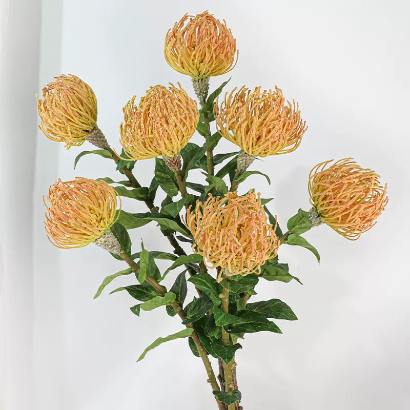 针垫花仿真花帝王花热带花家居餐厅餐边桌插花花材针垫花假花跨境