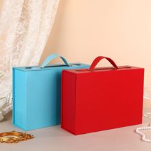 厂家直销皮手提折叠盒 新款红酒盒包装盒鞋盒伴手礼品盒空盒批发