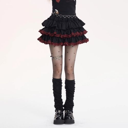 Sweet Pure Desire Style Cake Short Skirt Women's New Design Sense Ins Matchable Slimming Striped A-line Skirt One Size