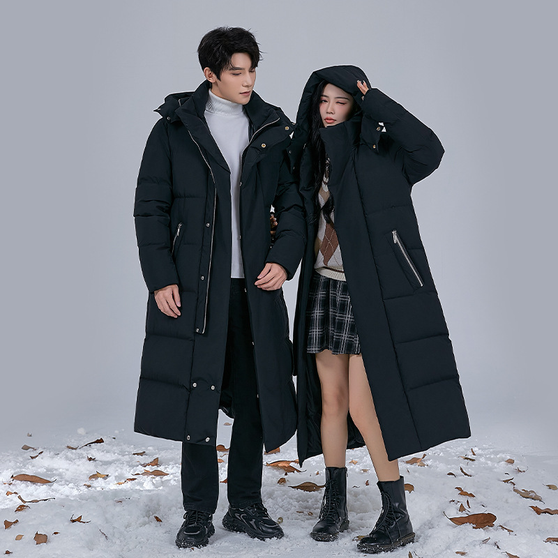 2025 down Jacket Men's Long Coat Couple's Thickened Winter Over-The-Knee Extended Winter Warm Coat