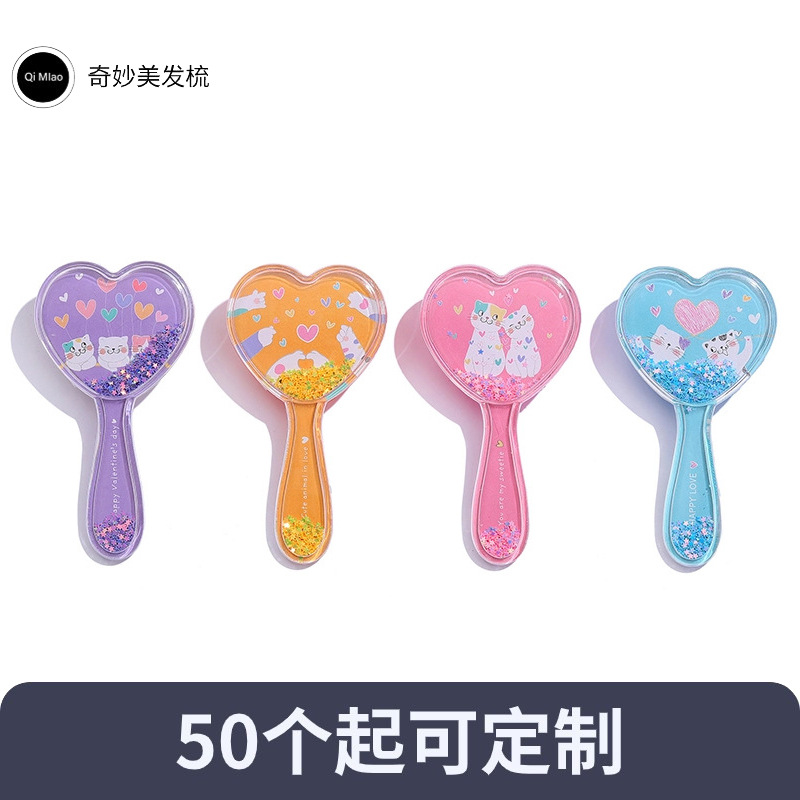 Nuevo amor niños lindo gato de dibujos animados cojín de aire peine macaron color portátil pelo liso pelo airbag peine
