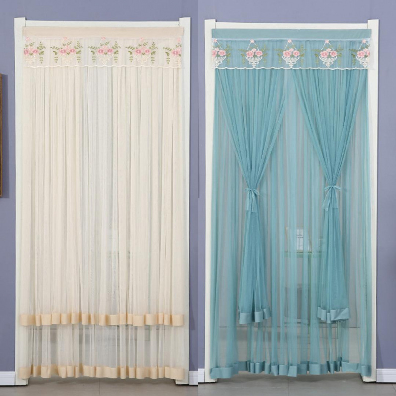 D Lucky Flower No-Drill Installation Door Curtain, Summer Mosquito-Repellent Double-Sided Lace Sheer Curtain for Bedroom Doors D Lucky Flower No-Drill Installation Door Curtain, Summer Mosquito-Repellent Double-Sided Lace Sheer Curtain for Bedroom Doors