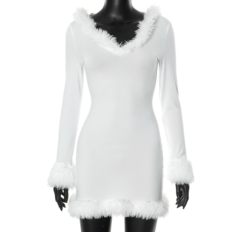 Women Clothing Sexy Pure White V Collar Sheath Frayed Women Clothing 7 Women Clothing Sexy Pure White V Collar Sheath Frayed Women Clothing
