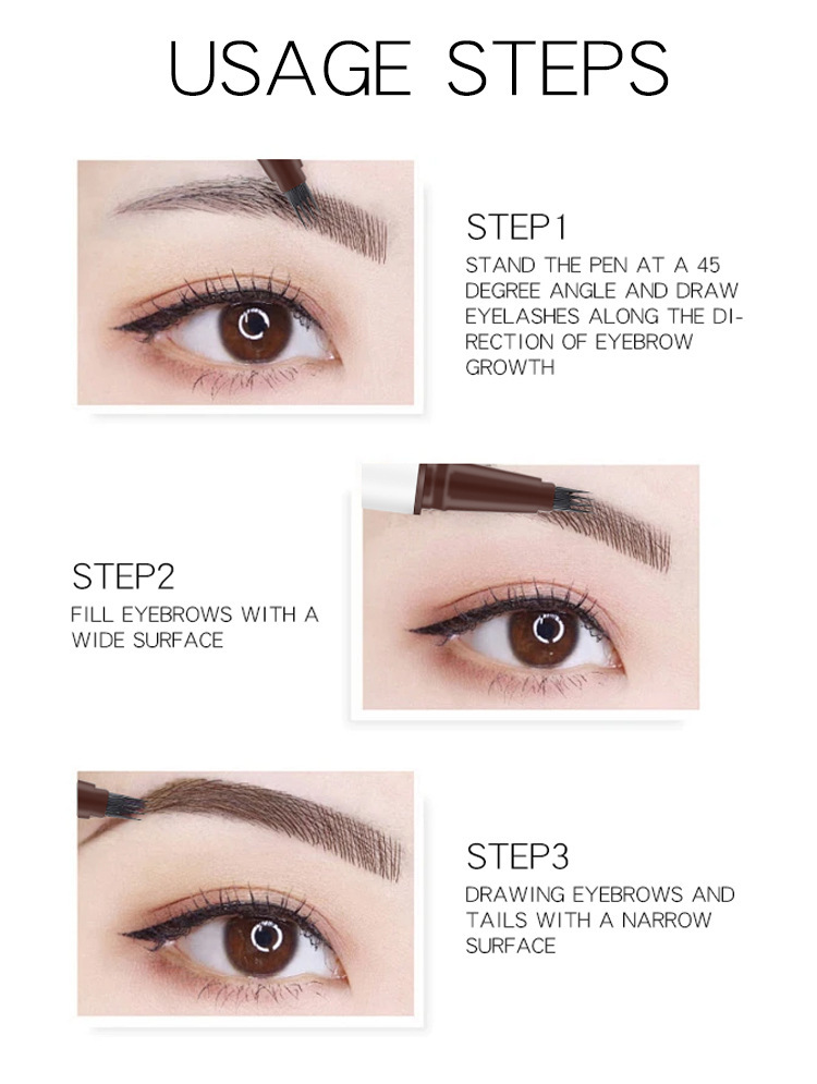 cool story Four-fork Eyebrow Pencil, Wild eyebrow pen, quick-drying, water-resistant, sweat-resistant, each eyebrow distinct undefined