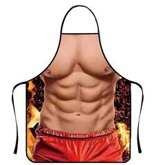Supply Cross-border E-commerce Muscle Man Creative Apron BBQ Creative Funny Muscle Man Kitchen Anti-stain Anti-oil Apron