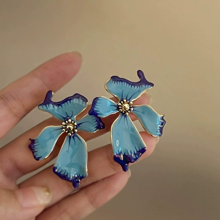 Серебряная игла, летние универсальные серьги с цветочным дизайном, стиль легкой роскоши, высокого качества, оптовая