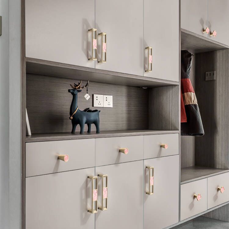 輕奢櫃門拉手粉色櫥櫃衣櫃門把手抽屜現代簡約兒童房創意把手女孩