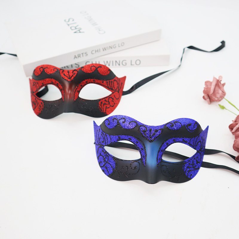 Máscara pintada veneciana de alta gama de venta caliente transfronteriza Máscara de plástico de media cara para hombres y mujeres Máscara de fiesta de Halloween