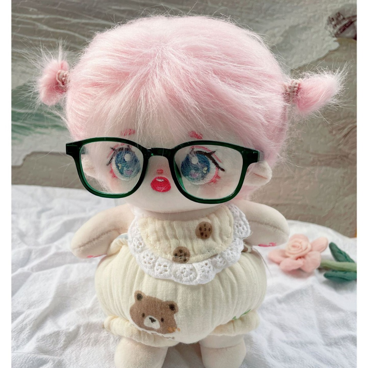 20CM Cotton Doll Glasses Big Frame Plastic Glasses 9.5cm Sunglasses Plush Toy Accessories Glasses