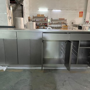 Stainless Steel Household Cabinet Kitchen Stainless Steel Cabinet 304 Wire-drawing Stainless Steel Integral Cabinet