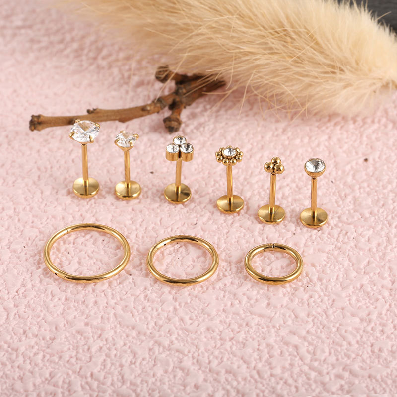 Labret piercing jewelry detail image