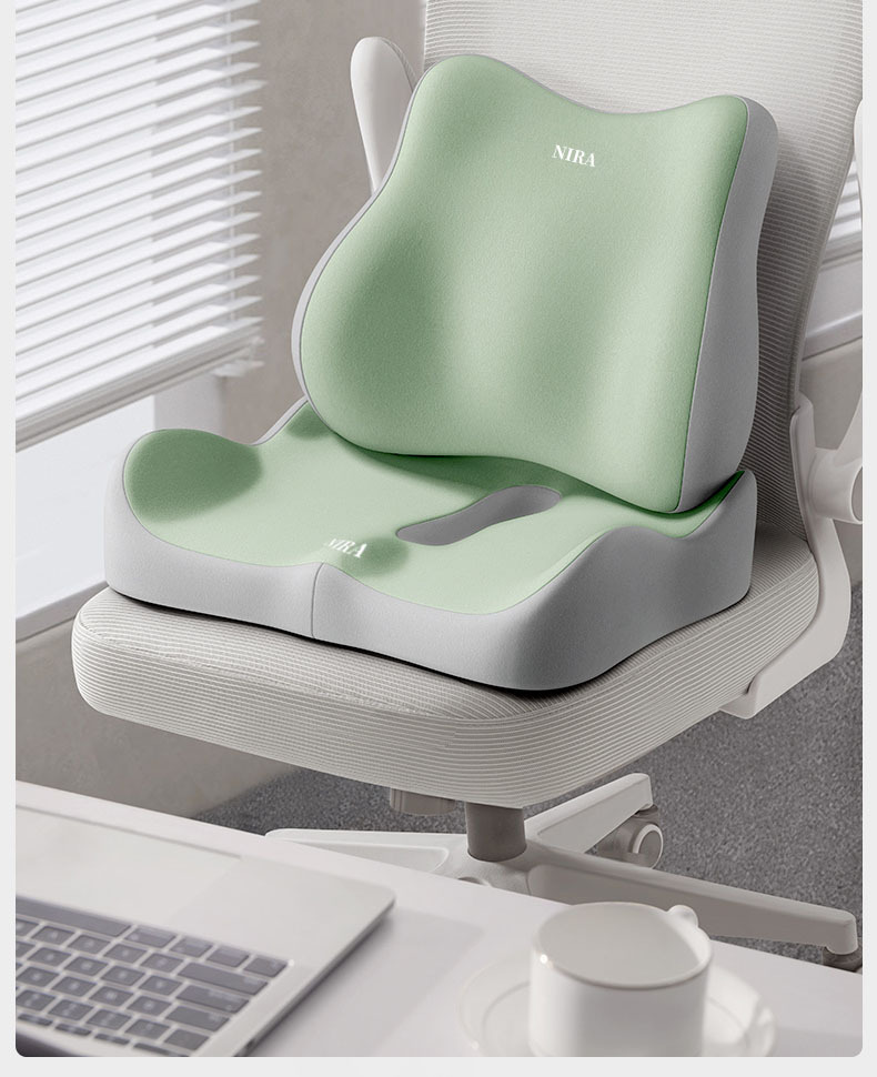 Cross-Border Wholesale Cushion, Memory Foam Cushion, Long-Term Sitting, Not Tired, Backrest Integrated Cushion, Breathable Butt Cushion, Lumbar Support Set