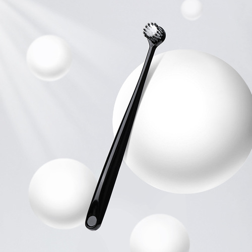 RAOYI Simple Black and White Small Round Head Spiral Soft Toothbrush, 2-Pack Gum Protecting Soft Toothbrush, Wholesale Manufacturer