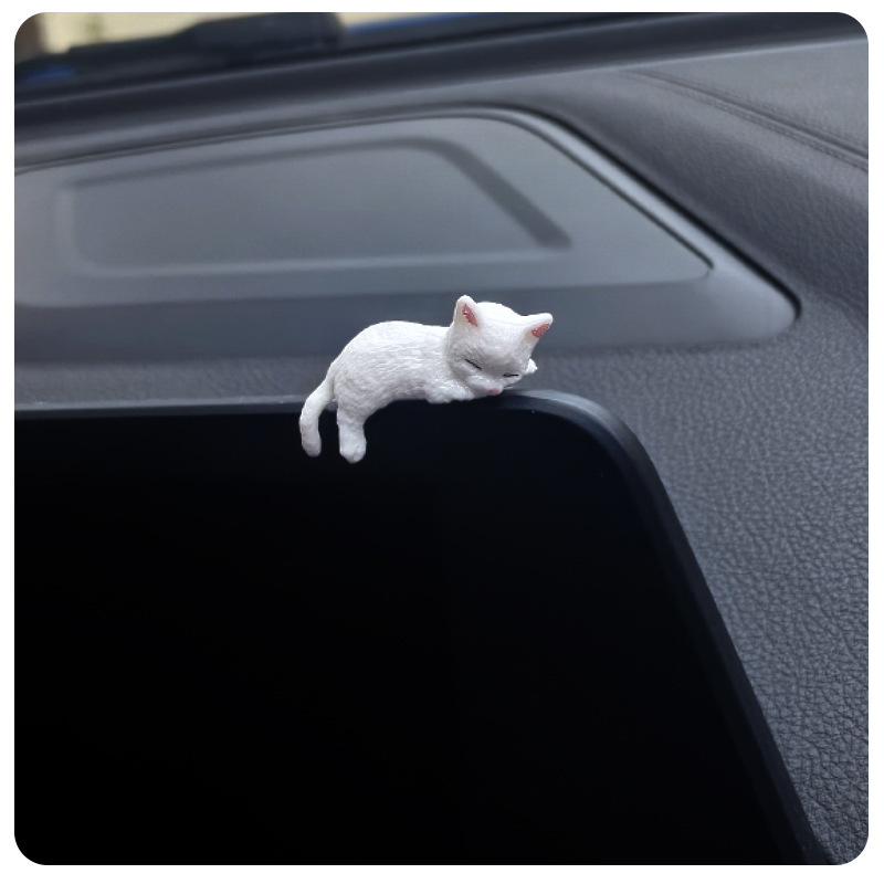 "Sleeping Cat" serie de decoraciones de coche, decoraciones de coche, linda chica, consola central de coche, pantalla de escritorio