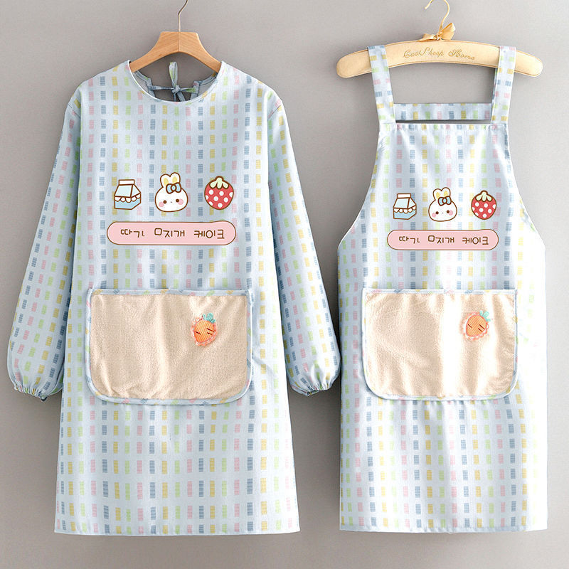Kitchen Oil-Proof Apron Cooking Waterproof Smock Adult Large Pocket Striped Apron Flower Shop Canvas Apron Work Clothes