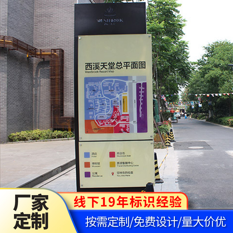 定制景区指示牌平面图指示牌景区户外精神不锈钢导向牌标识标牌