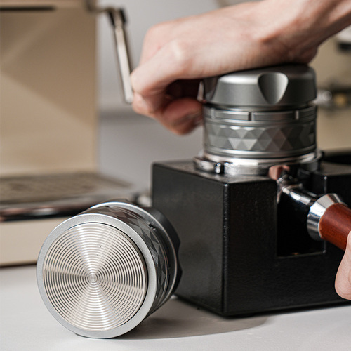 Stainless steel coffee press powder distributor balanced elasticity constant espresso coffee filling press with scale 58mm