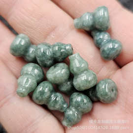 翡翠玉通孔葫芦玉石散珠油青立体葫芦手链项链饰品配件葫芦玉珠子