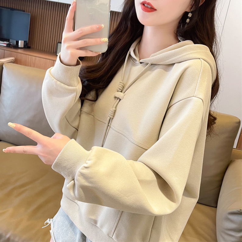 (2개) 느슨한 후드 스웨트 셔츠 여성 최고 봄 가을 겨울 2024 새로운 긴 소매 재킷 패션 웨스턴 스타일 올 매치 폭발 유행