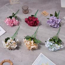 仿真海棠苹果叶假花束婚庆用花高级感人造绢花成品摆件客厅装饰花