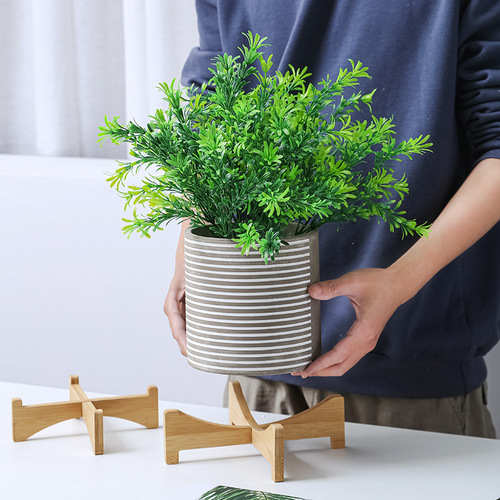 Nordic minimalist wooden planter with tray for large snake plants, orchids, succulents - creative modern personal plant pot