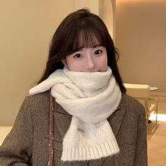 围巾秋冬季新款仿貂毛加厚学生情侣韩系保暖毛线软糯围脖针织围巾