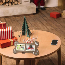 狗相框木质相框纪念照片拼贴狗骨头形状狗相框木质爪印狗纪念礼物