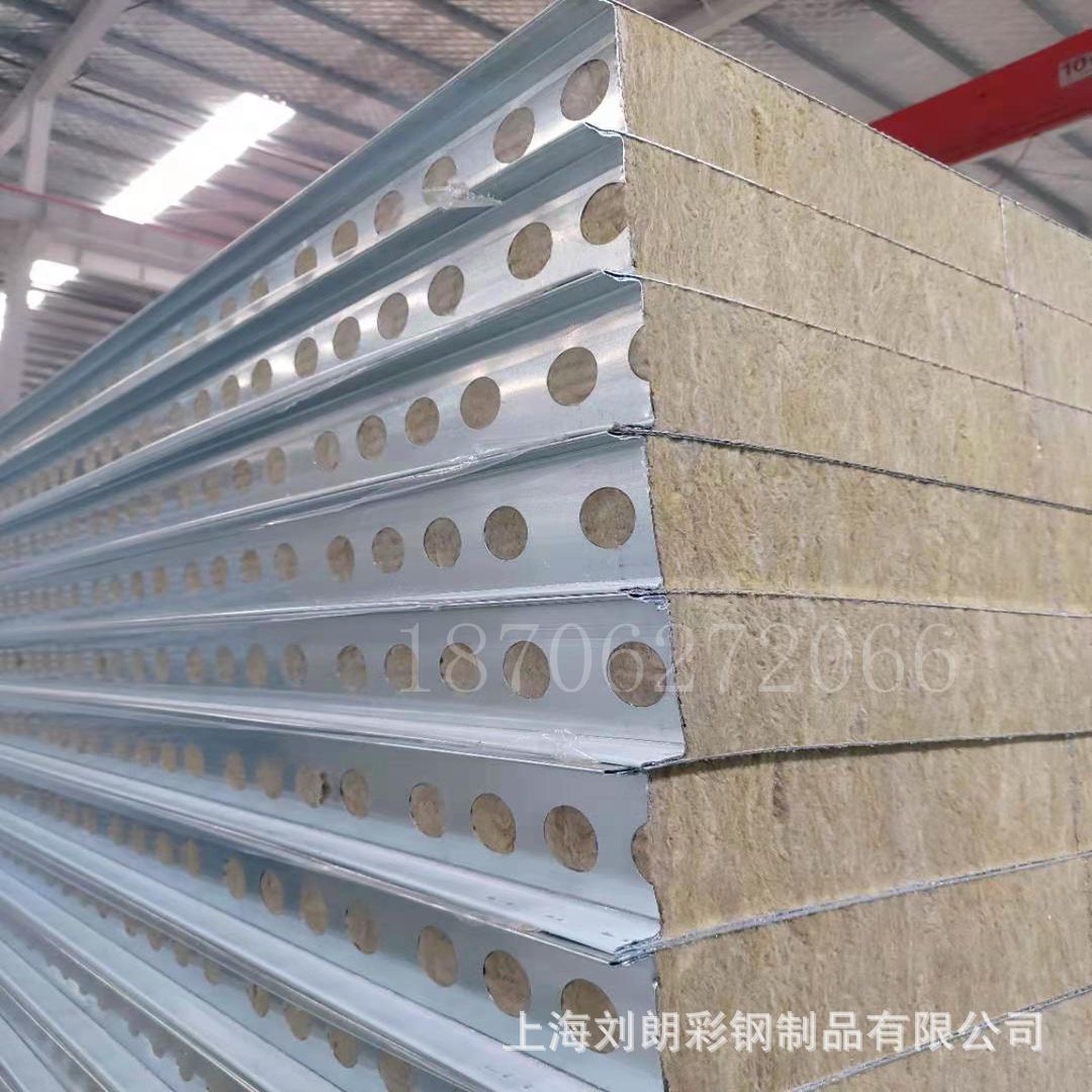 【A级防火阻燃岩棉夹芯板】上海厂家彩钢岩棉夹芯板 南通岩棉板