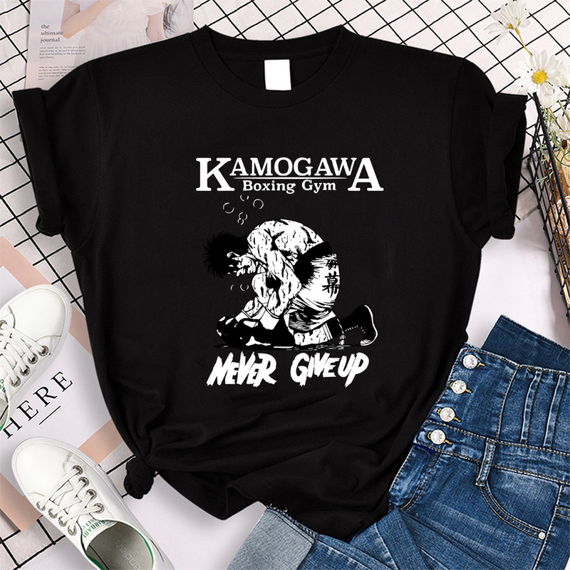 Hajime No Ippo Kamogawa Boxing Printed Loose-Fitting Women's T-Shirt Short-Sleeved Women's